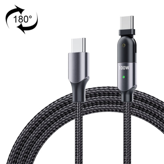 100W 5A USB-C / Type-C to Type-C 180 Degree Rotating Elbow Fast Charging Cable, 1.2m 100W PD