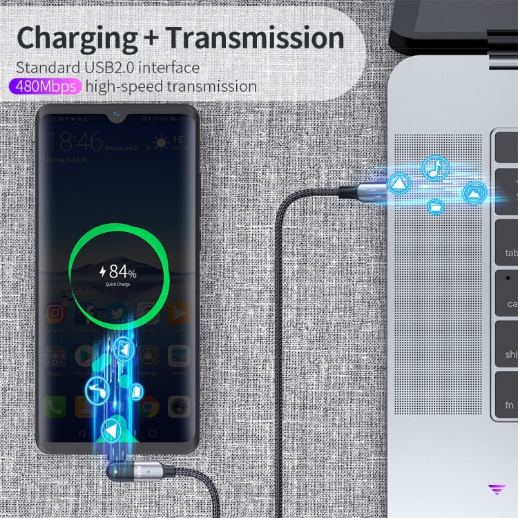 100W 5A USB-C / Type-C to Type-C 180 Degree Rotating Elbow Fast Charging Cable, 1.2m 100W PD