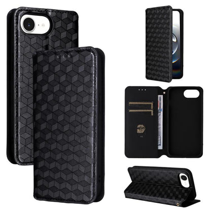 Cubic Grid Texture Flip Leather Phone Case