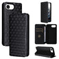 Cubic Grid Texture Flip Leather Phone Case