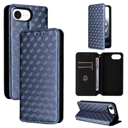 Cubic Grid Texture Flip Leather Phone Case
