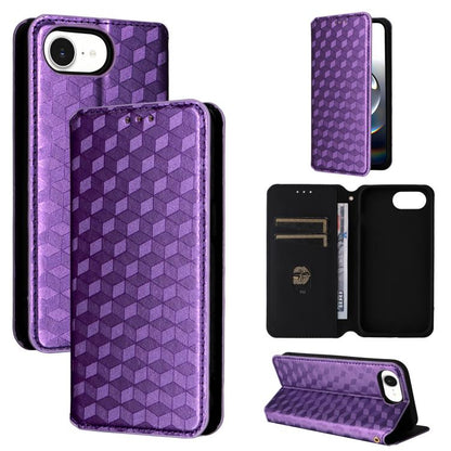 Cubic Grid Texture Flip Leather Phone Case
