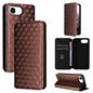 Cubic Grid Texture Flip Leather Phone Case
