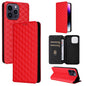Cubic Grid Texture Flip Leather Phone Case
