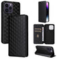 Cubic Grid Texture Flip Leather Phone Case