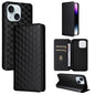 Cubic Grid Texture Flip Leather Phone Case