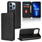 Cubic Grid Texture Flip Leather Phone Case