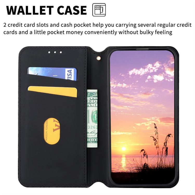 Cubic Grid Texture Flip Leather Phone Case