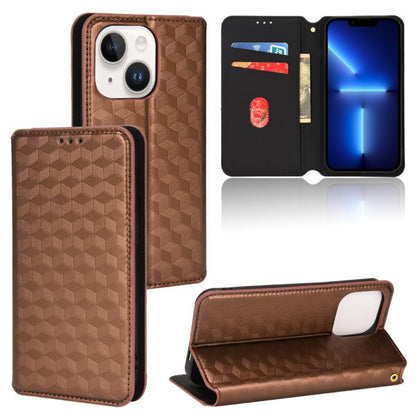 Cubic Grid Texture Flip Leather Phone Case