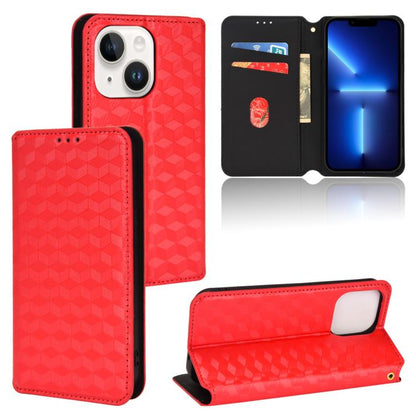 Cubic Grid Texture Flip Leather Phone Case