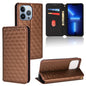 Cubic Grid Texture Flip Leather Phone Case