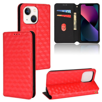 Cubic Grid Texture Flip Leather Phone Case