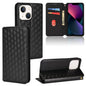 Cubic Grid Texture Flip Leather Phone Case