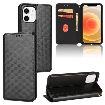 Cubic Grid Texture Flip Leather Phone Case