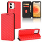 Cubic Grid Texture Flip Leather Phone Case