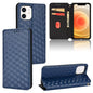 Cubic Grid Texture Flip Leather Phone Case