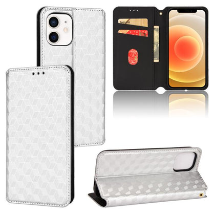 Cubic Grid Texture Flip Leather Phone Case