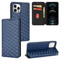 Cubic Grid Texture Flip Leather Phone Case