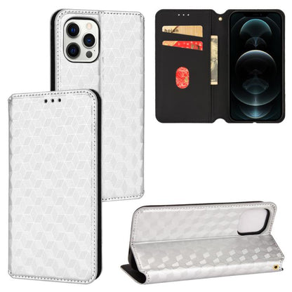 Cubic Grid Texture Flip Leather Phone Case