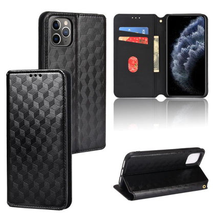 Cubic Grid Texture Flip Leather Phone Case