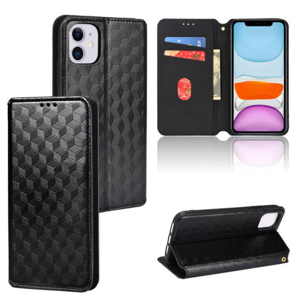 Cubic Grid Texture Flip Leather Phone Case