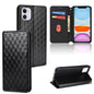 Cubic Grid Texture Flip Leather Phone Case