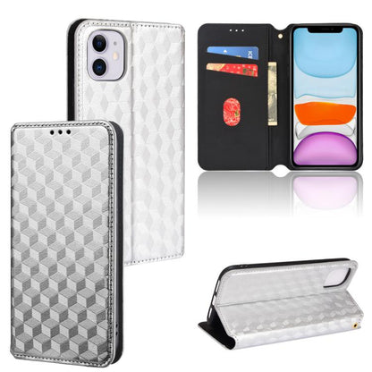 Cubic Grid Texture Flip Leather Phone Case