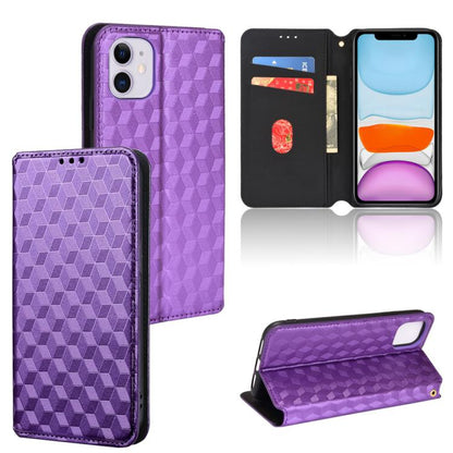 Cubic Grid Texture Flip Leather Phone Case