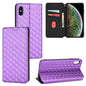 Cubic Grid Texture Flip Leather Phone Case