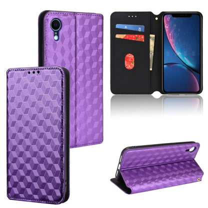 Cubic Grid Texture Flip Leather Phone Case