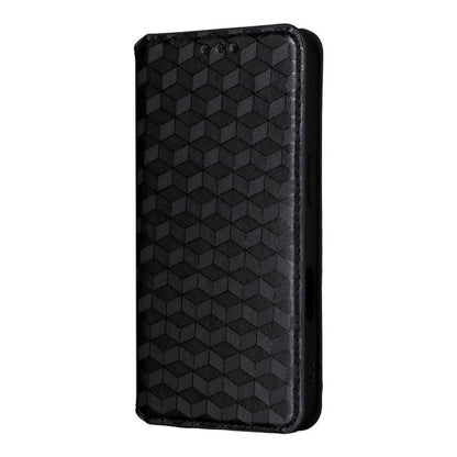 Cubic Grid Texture Flip Leather Phone Case