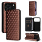 Cubic Grid Texture Flip Leather Phone Case