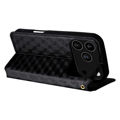 Cubic Grid Texture Flip Leather Phone Case, For iPhone 18 Pro / 17 Pro, For iPhone 18 Pro Max / 17 Pro Max, For iPhone 17e / 16e, For iPhone Air