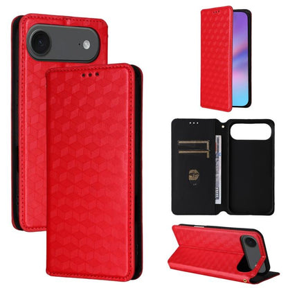 Cubic Grid Texture Flip Leather Phone Case