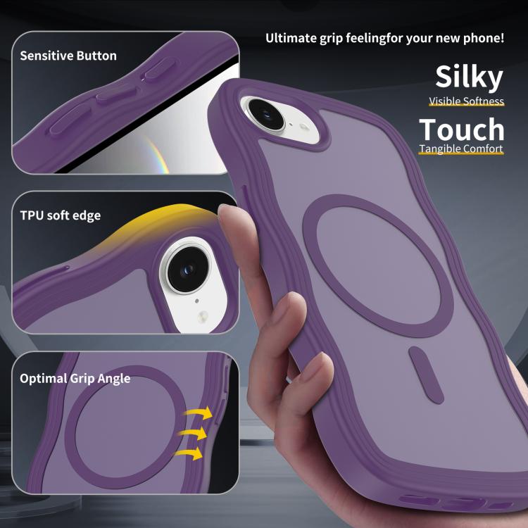 Skin Feel Wave Texture MagSafe Phone Case, For iPhone 17e / 16e, For iPhone 17, For iPhone Air, For iPhone 16 Pro Max