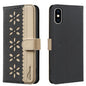 Splicing Color Hollow Flower Pattern RFID Leather Phone Case, For iPhone XS Max, For iPhone 6 Plus / 7 Plus / 8 Plus, For iPhone 6 / 7 / 8