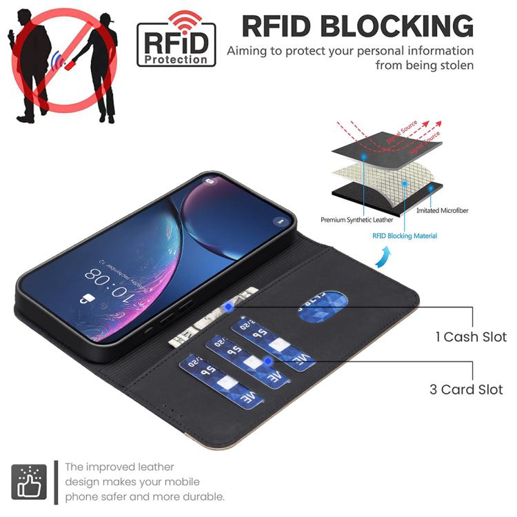 Splicing Color Hollow Flower Pattern RFID Leather Phone Case, For iPhone XS Max, For iPhone 6 Plus / 7 Plus / 8 Plus, For iPhone 6 / 7 / 8