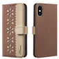 Splicing Color Hollow Flower Pattern RFID Leather Phone Case, For iPhone XS Max, For iPhone 6 Plus / 7 Plus / 8 Plus, For iPhone 6 / 7 / 8