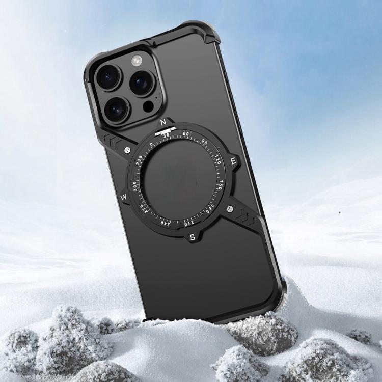 S Shaped 360 Holder Airbag Frameless Metal Phone Case, For iPhone 14, For iPhone 14 Pro, For iPhone 14 Pro Max, For iPhone 13 Pro Max, For iPhone 13 Pro, For iPhone 13