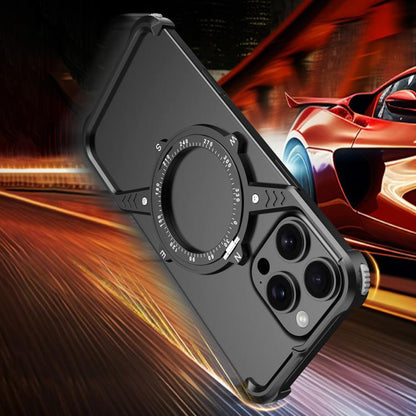 S Shaped 360 Holder Airbag Frameless Metal Phone Case, For iPhone 14, For iPhone 14 Pro, For iPhone 14 Pro Max, For iPhone 13 Pro Max, For iPhone 13 Pro, For iPhone 13