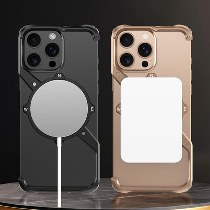 S Shaped 360 Holder Airbag Frameless MagSafe Metal Phone Case