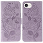 Rose Butterfly Embossed Leather Phone Case, For iPhone 18 Pro / 17 Pro, For iPhone 18 Pro Max / 17 Pro Max, For iPhone 17e / 16e, For iPhone 17