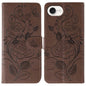 Rose Butterfly Embossed Leather Phone Case, For iPhone 18 Pro / 17 Pro, For iPhone 18 Pro Max / 17 Pro Max, For iPhone 17e / 16e, For iPhone 17