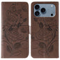 Rose Butterfly Embossed Leather Phone Case