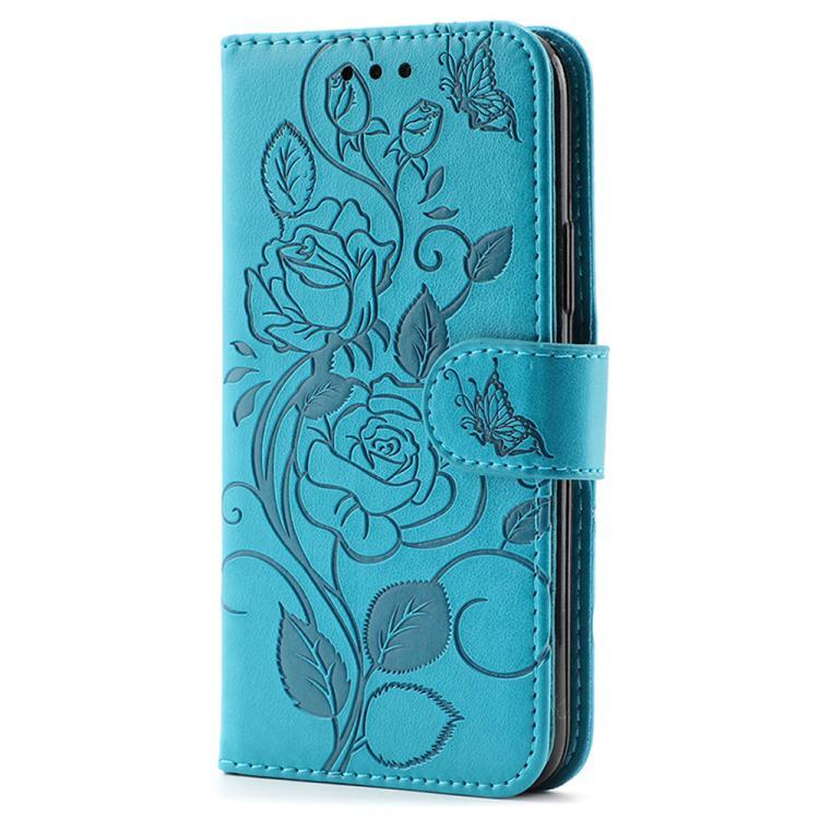 Rose Butterfly Embossed Leather Phone Case, For iPhone 18 Pro / 17 Pro, For iPhone 18 Pro Max / 17 Pro Max, For iPhone 17e / 16e, For iPhone 17