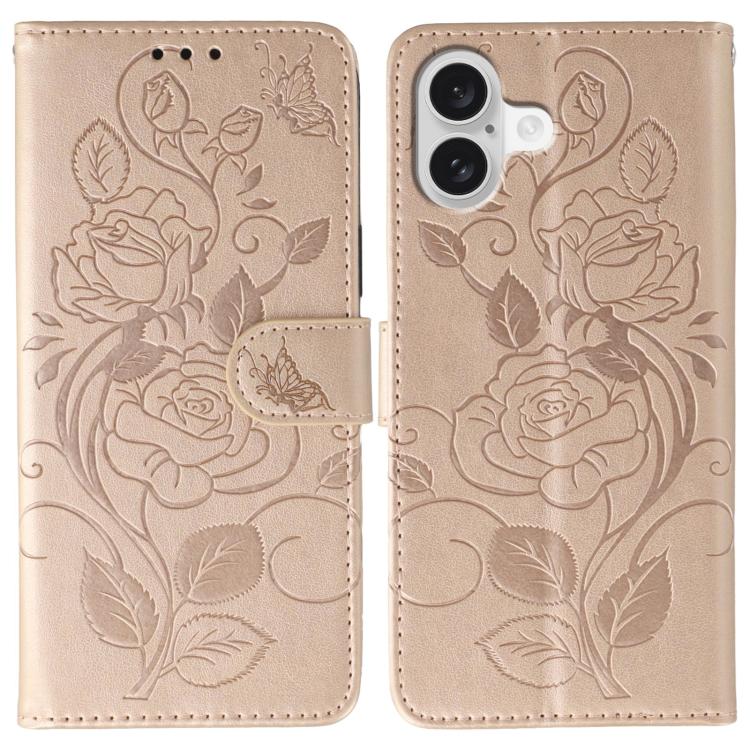 Rose Butterfly Embossed Leather Phone Case