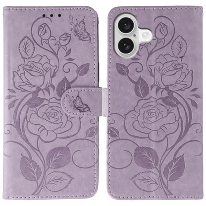 Rose Butterfly Embossed Leather Phone Case