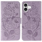 Rose Butterfly Embossed Leather Phone Case