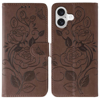 Rose Butterfly Embossed Leather Phone Case