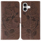 Rose Butterfly Embossed Leather Phone Case